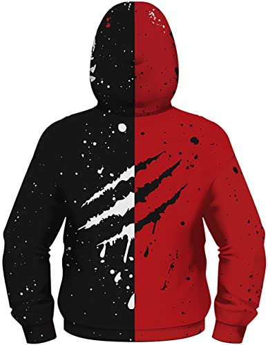 Zip Up Boy's 3D Printed Superhero Mask Costume Hoodies Hooded Sweatshirt 7-12Y