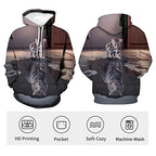 Women's Cat Hoodie Autumn Winter Long Sleeve Pullover Animal Theme Sweatshirt Cute Realistic Graphic Hoodie