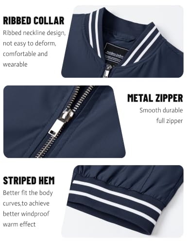 TACVASEN Mens Jacket Bomber Lightweight Windproof Coat for Daily Wear