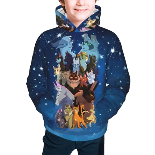 Warriors Cats Hoodie Kids Youth Hooded Sweatshirt Long Sleeve Pullover With Pocket Hoodies For Teens Boys Girls