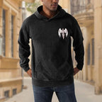 Vintage Streetwear Goth Hoodies for Men Grunge Punk Sweatshirt Gothic Cross Graphic Acid Wash Pullover Hoodie