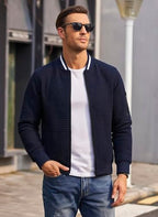 Men's Lightweight Jackets Casual Light Jackets for Men Waffle Bomber Jacket Varsity Coat with Zipper