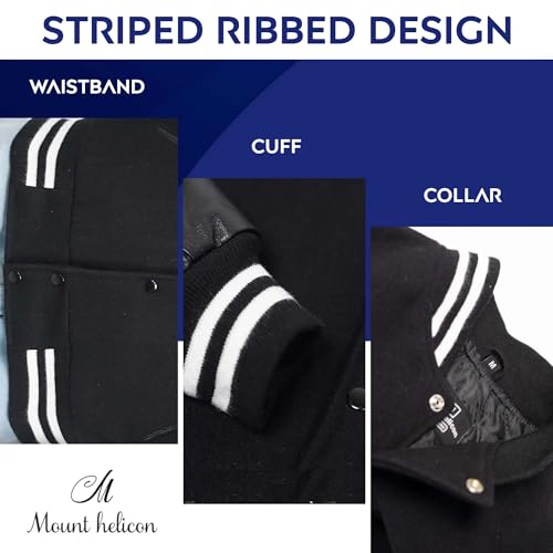 Mount Helicon Two-Tone Leather Baseball Varsity Jacket for Men - Premium Quality and Unique Design