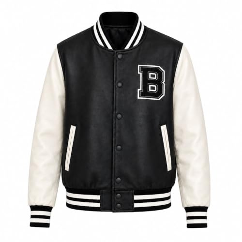 LOVE ME NOW Women’s Varsity Jacket | Long-Sleeve PU Vegan Leather