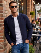 Men's Lightweight Jackets Casual Light Jackets for Men Waffle Bomber Jacket Varsity Coat with Zipper