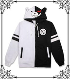 Markest Unisex Black White Bear Hoodies Jacket Uniform Anime Cosplay Costume Novelty Outfit