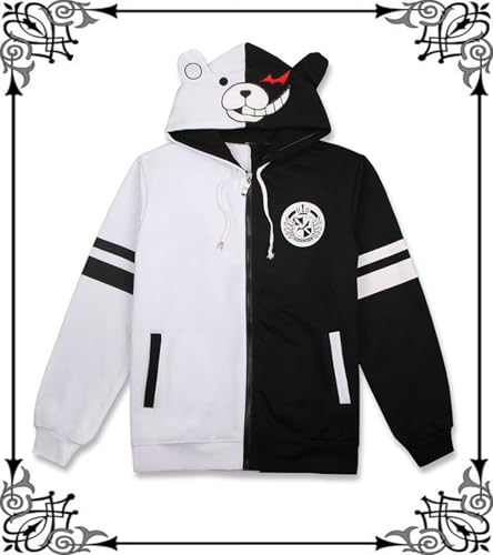 Markest Unisex Black White Bear Hoodies Jacket Uniform Anime Cosplay Costume Novelty Outfit