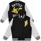 Pokemon Battle Ready Varsity Bomber Jacket for Boys - Toddler & Kids Bomber Jacket - Retro Style Zip-Up Kids Varsity Jackets