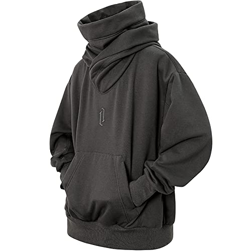 Men’s Fleece Hoodie Sweatshirts with Built in Gaiter Warm Pullover