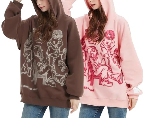 Y2k Hoodie Men Women Aesthetic Graphic Hoodies Pullover Sweatshirt Hip Hop Goth Grunge Harajuku Jacket