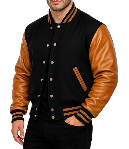 Unisex Varsity Letterman Jacket College High School Baseball Bomber Coat