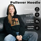 Black Hoodies for Men,Pullover Hoodie for Men,Loose Fit Polyester Pullover Sweatshirt for Men Women,Essentials Hoodie