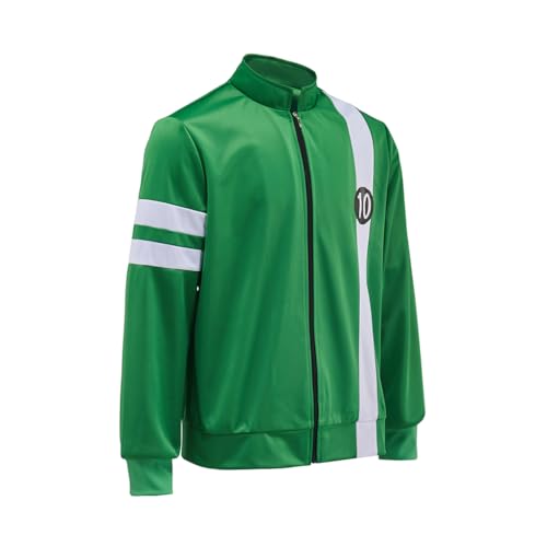 Ben Tennyson Cosplay Costume Green Ben Jacket Hoodies Zipper Coat Sweatshirt Halloween Outfits