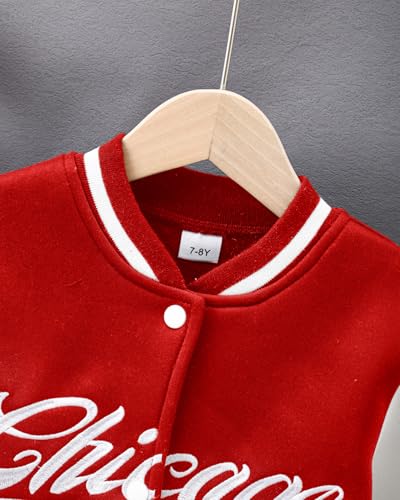 PureChapter Boys Baseball Jacket Kids Varsity Jacket Classic Embroidered Cardigan Sweatshirt Winter Coat Bomber Jacket