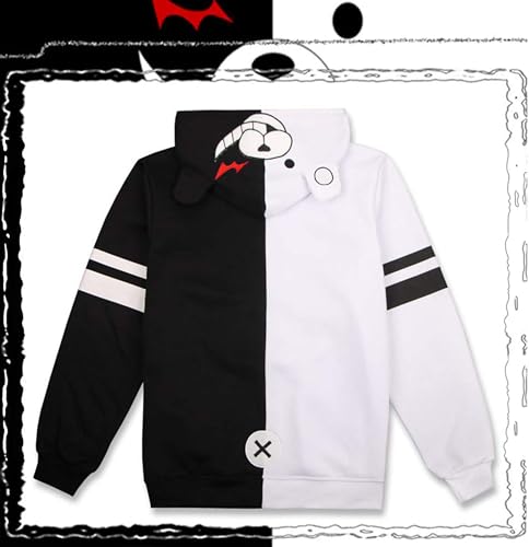 Loiahoer Unisex Anime Black White Bear Hoodie Halloween Cosplay Costume Bear Ears Hoodie Jacket Christmas & Birthday Gifts