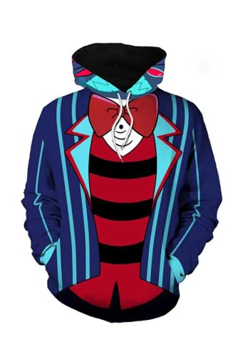 Vaianie Vox Cosplay Costume Men Hazbin VOX Suit Zipper Pullover Hoodie Coat