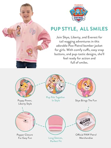 Paw Patrol Jacket, Everest, Liberty And Skye Girls Jacket, Cotton Kids Varsity Jackets, Skye Bomber Coat