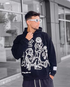 Aelfric Eden Mens Graphic Oversized Hoodie Cartoon Character Print Streetwear Casual hoodies y2k Hooded Sweatshirt