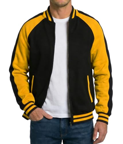 Decrum Mens Color Block Raglan Sleeve Varsity Jacket