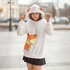 CRB Fashion Cosplay Anime Fox Graphic Cute Teen Emo Sweater Hoodie Ears Costume Emo Jacket T Shirt Top Shirt