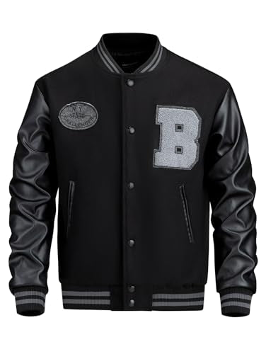 Men's Varsity Baseball Collar Letterman Bomer Jacket