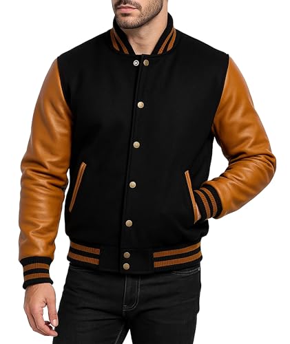 Unisex Varsity Letterman Jacket College High School Baseball Bomber Coat