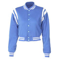 Women's Baseball Jacket Crop Coat Varsity Style Lightweight Sportswear School Uniform with Snap Button for Girls