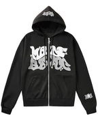 Unisex Y2K Graphic Zip Up Hoodie, Streetwear Sweatshirt for Women and Men