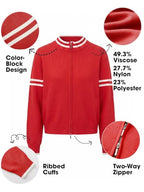 EXLURA Women Long Sleeve Zip Up Cardigan Sweaters Fall Casual Bomber Jacket