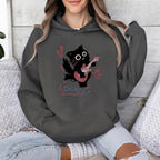 Cat Hoodie for Women Y2k Emo Grunge Goth Hoodies Vintage Graphic Sweatshirts Cute Kawaii Sweatshirt Harajuku Pullover