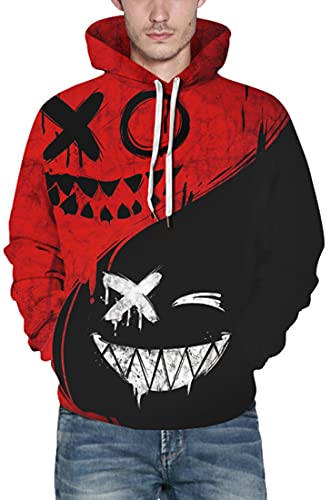 Chaos World Men's Novelty Hoodie Long Sleeves 3D Funny Graphic Print Sweatshirt Pullover