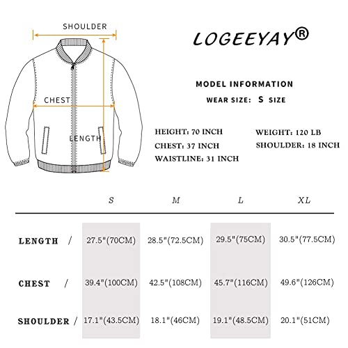 LOGEEYAR Men's Bomber Jacket Casual Lightweight Jacket Color Block Windbreaker Coat with Pocket