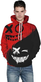 Basoteeuo Mens Hoodies Pullover Graphic Design 3D Cool Novelty Long Sleeve Hooded Sweatshirts with Pockets
