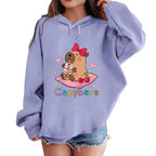 Pairxily Cute Capybara Graphic Hoodies for Teens Kawaii Cartoon Printed Hoodie Anime Hooded Sweatshirt Fleece Pullover