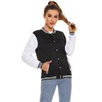 Varsity Jacket for Men Women, Lightweight Button-Up Baseball Bomber