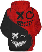 Chaos World Men's Novelty Hoodie Long Sleeves 3D Funny Graphic Print Sweatshirt Pullover