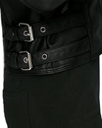 LY VAREY LIN Women's Faux Leather Bomber Jacket Patchwork Punk Moto Biker Coat