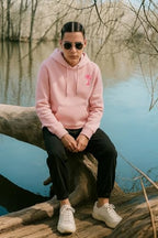 Women's Palm Tree Graphic Hoodie; Floral Fleece Pullover Sweatshirt