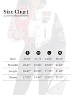 Flygo Womens Cropped Varsity Jacket Colorblock Baseball Streetwear