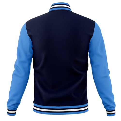 KXK Men’s Fashion Varsity Jacket Causal Cotton Letterman Baseball Bomber Jacket Lightweight Coat