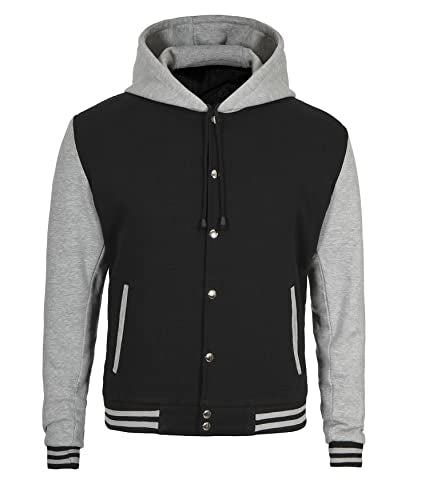 Decrum Mens Letterman Bomber Hooded Varsity Jackets