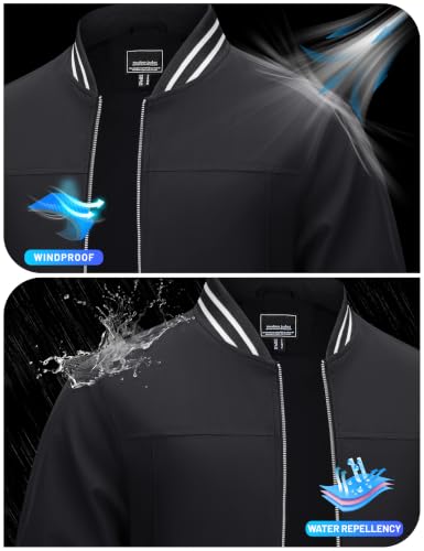 TACVASEN Mens Jacket Bomber Lightweight Windproof Coat for Daily Wear