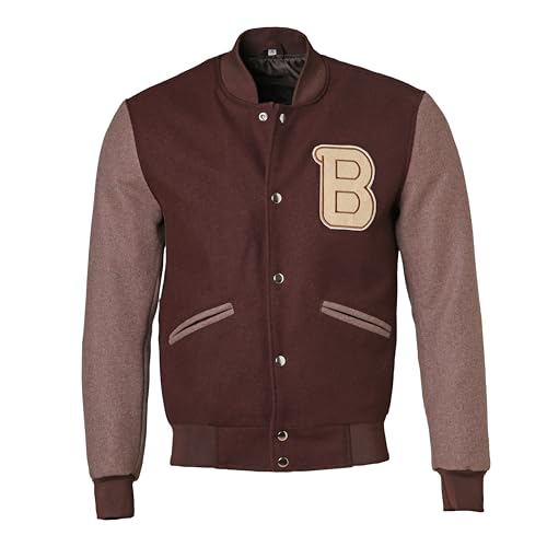 SUTAIRU Mens Letterman Bomber Slim Fit Varsity Jacket Slim Fit Casual Warm Boys Baseball College Jacket