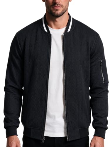 Men's Fleece Bomber Jacket Sherpa Lined Varsity Coat