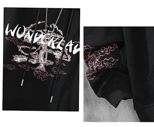 Women Men Japanese Anime Hoodie, Y2K Sakura Aesthetic Harajuku Korean Hooded Sweatshirt Long Sleeve Clothes