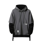 GURUNVANI Men's Patchwork Contrast Color Pullover Hoodie Sweatshirt
