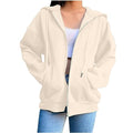 Nantdog Long Sleeve Jackets for Women 2024 Zip Up Y2K Hoodies Fashion Full Zipper Lightweight Sweatshirts Dr