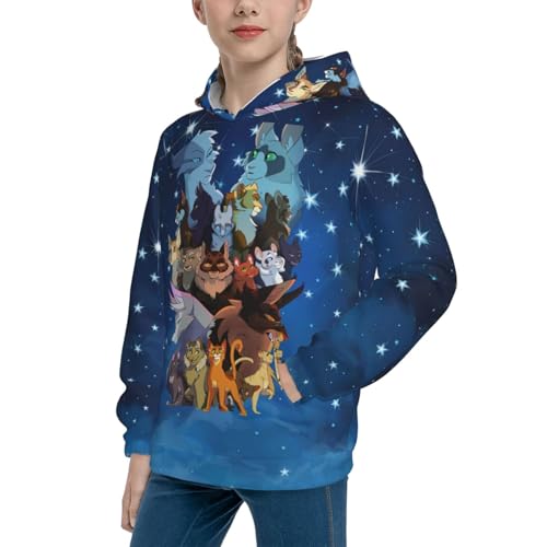 Warriors Cats Hoodie Kids Youth Hooded Sweatshirt Long Sleeve Pullover With Pocket Hoodies For Teens Boys Girls