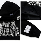 Aelfric Eden Mens Graphic Oversized Hoodie Cartoon Character Print Streetwear Casual hoodies y2k Hooded Sweatshirt