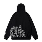 Aelfric Eden Mens Graphic Oversized Hoodie Cartoon Character Print Streetwear Casual hoodies y2k Hooded Sweatshirt